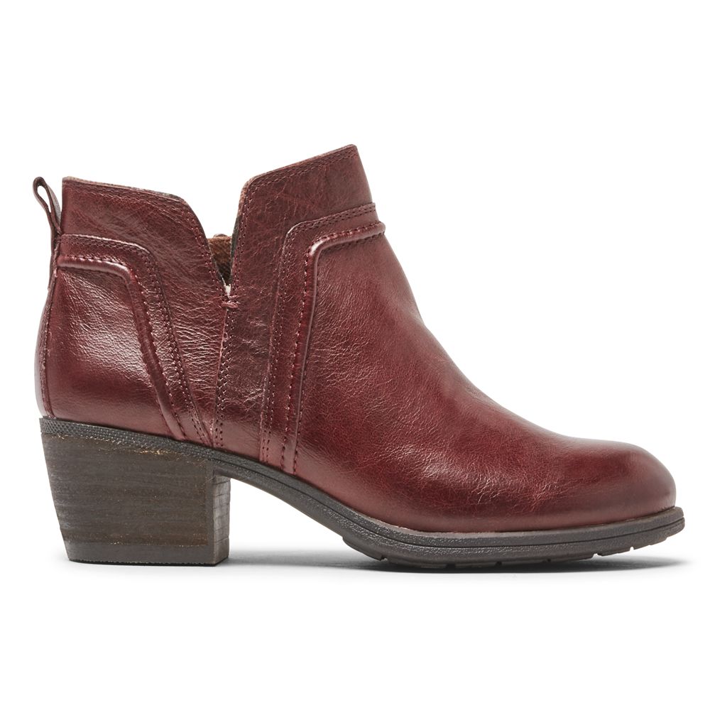 Rockport Cobb Hill Anisa V-Cut - Womens Booties - Burgundy - NZ (LTG-752694)